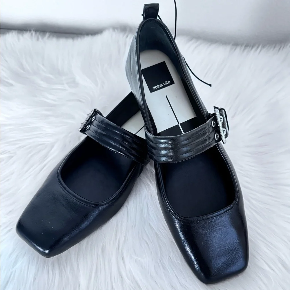 Dolce Vita Arora Ballet Mary Jane Patent Flats Sandals - Picture 11 of 15